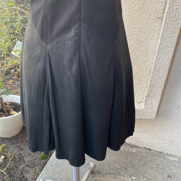 ANTONIO MELANI leather blended stunning dress w/genuine leather blend at bottom - Picture 8 of 11